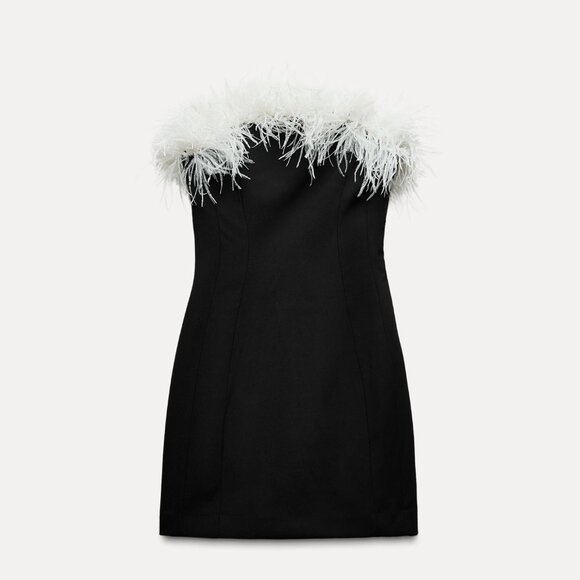 Zara Stretchy Feather Dress - Picture 6 of 14